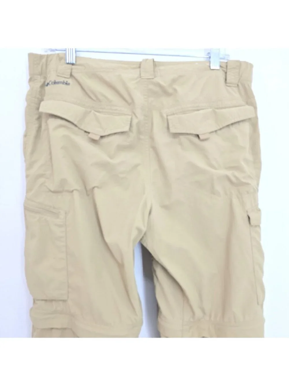 Columbia Khaki Omni Shade Convertible Hiking Moisture Wicking Pants Men 34x32